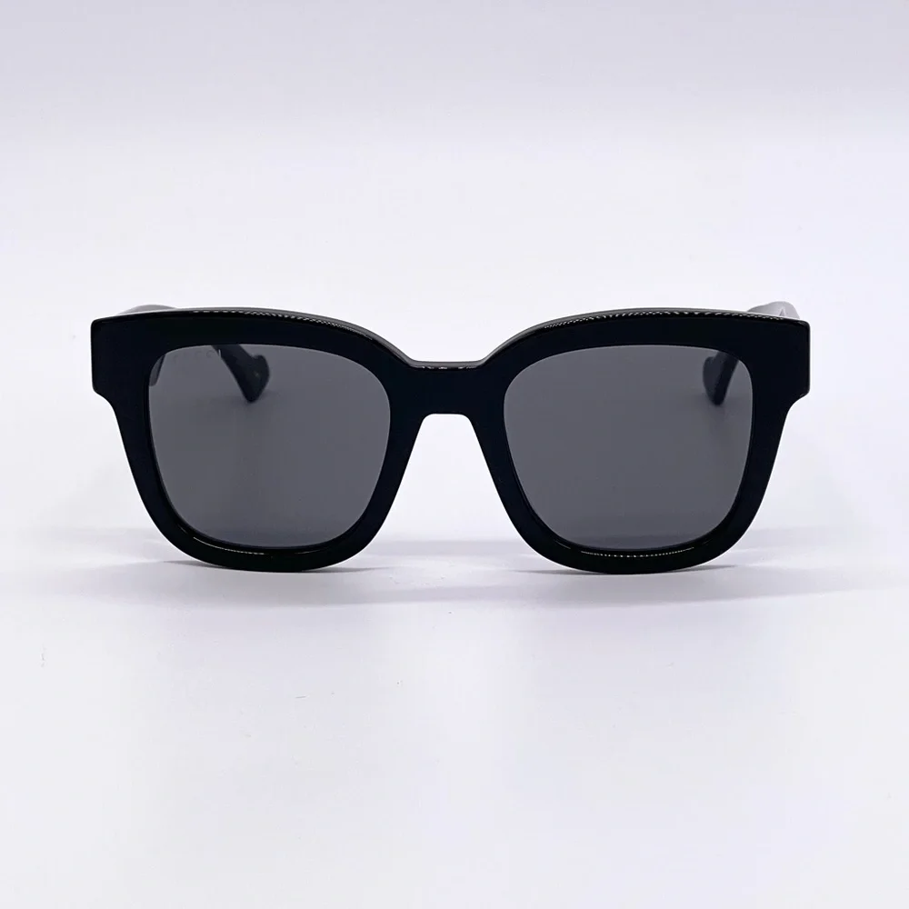 Gucci Black Square Frame Sunglasses with Gold Logo